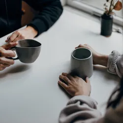 Couple having coffee