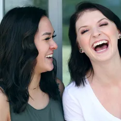 Two ladies laughing