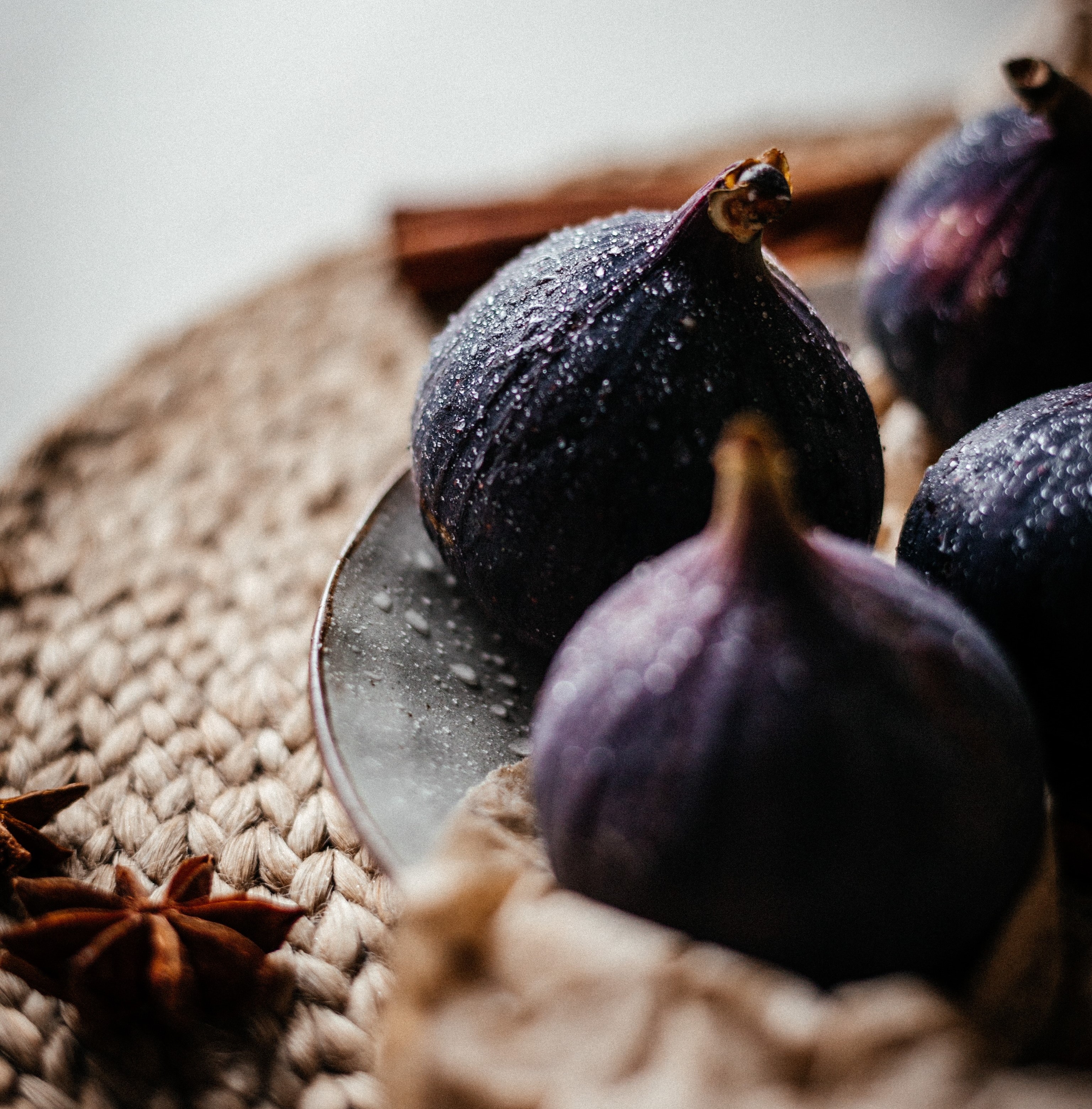 a plate of figs