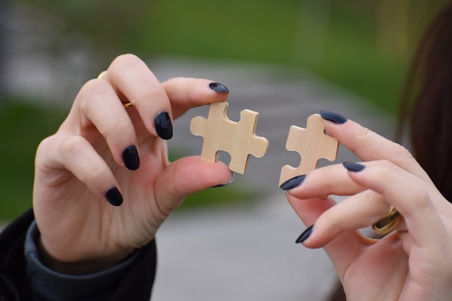 hands holding puzzle pieces