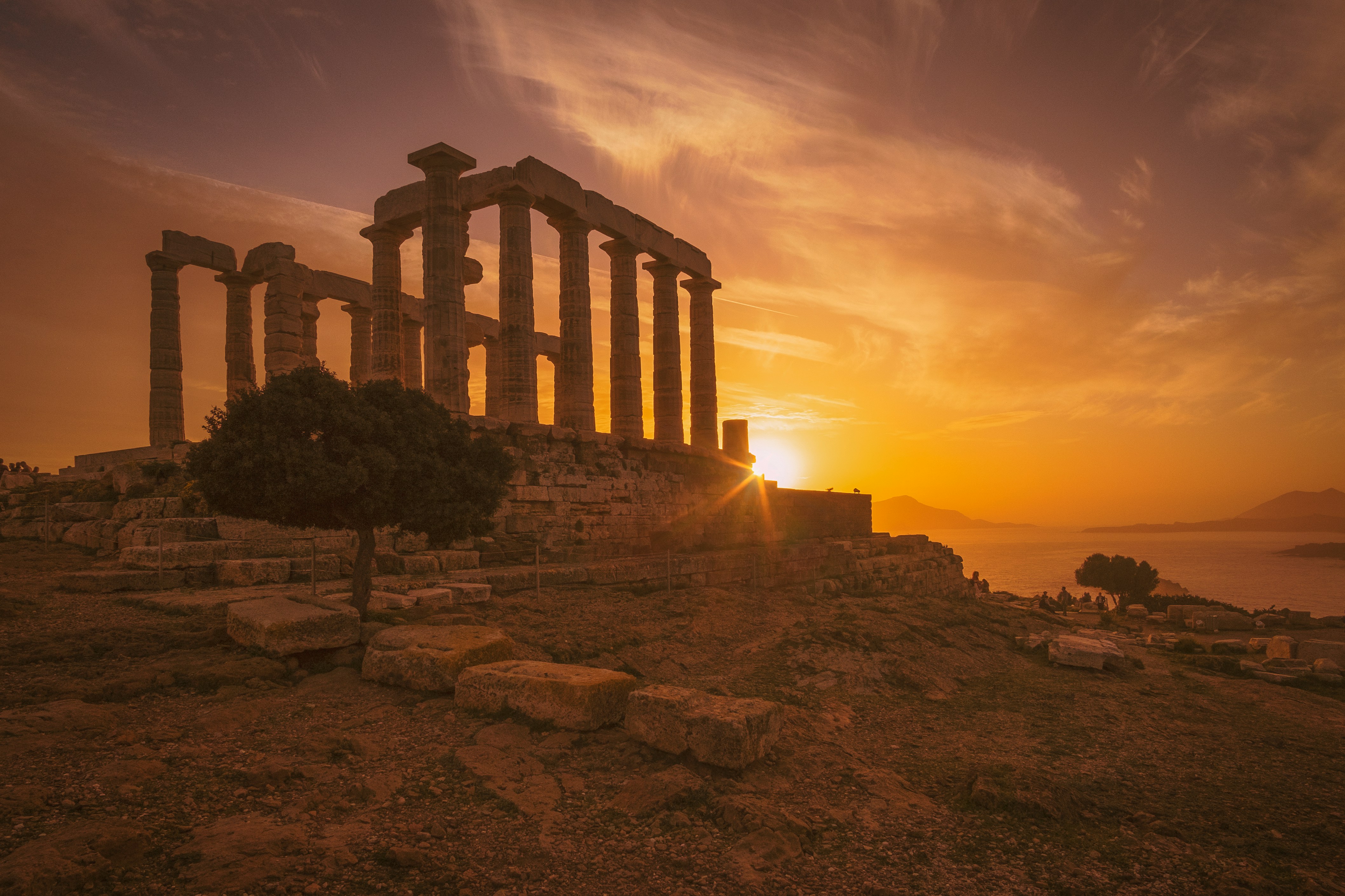 sunlight through ancient ruins