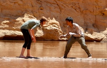 two people wrestling